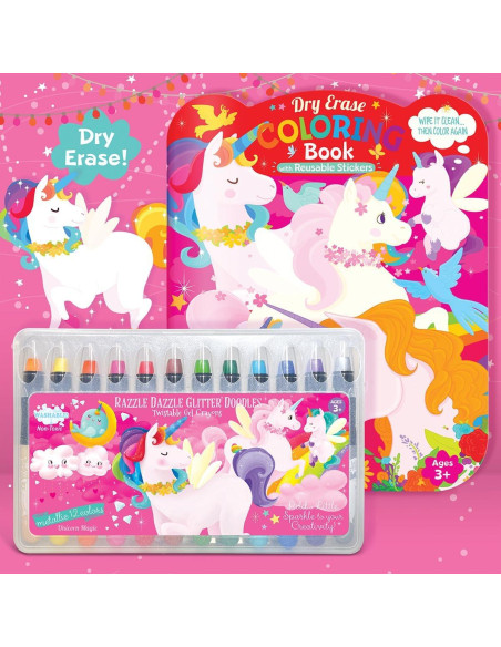 Juego de Colores Borrables La Historia del Cerdito 12 Crayones