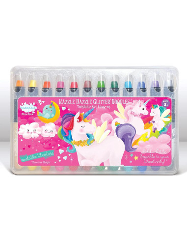 Juego de Colores Borrables La Historia del Cerdito 12 Crayones