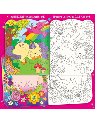 Juego de Colores Borrables La Historia del Cerdito 12 Crayones