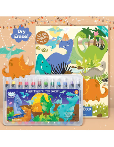 Juego de Colores Borrables La Historia del Cerdito 12 Crayones