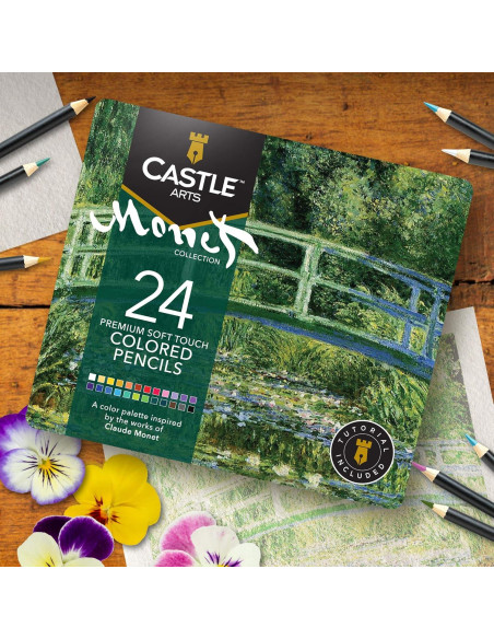 Juego de 24 lápices de colores Castle Arts - Edición Monet