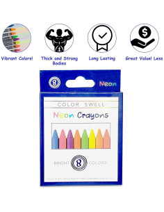 Crayones Neón Color Swell - 8 Colores Brillantes 2