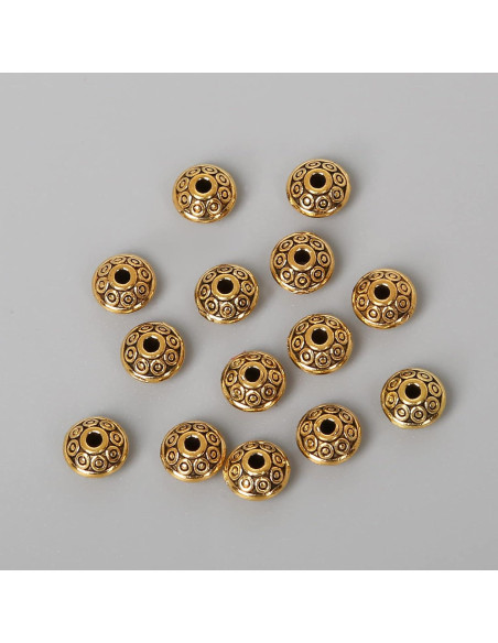 100 Piezas Espaciadores de Joyería TOSGMLOUS 6mm Dorado Antiguo