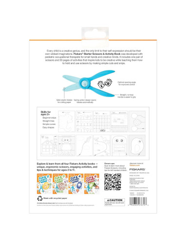 Fiskars Tijeras de Inicio con Libro de Actividades 2+