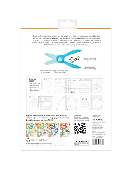 Fiskars Tijeras de Inicio con Libro de Actividades 2+