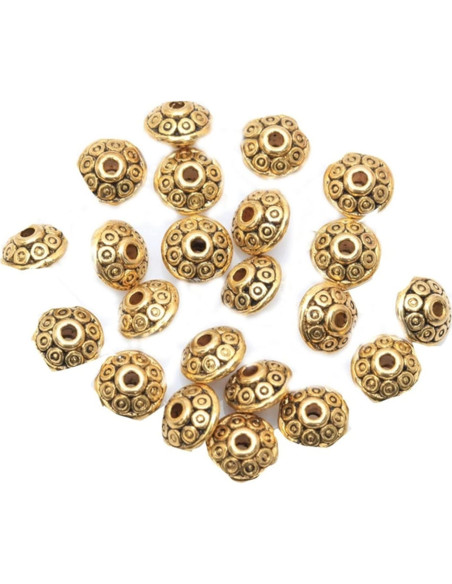 100 Piezas Espaciadores de Joyería TOSGMLOUS 6mm Dorado Antiguo
