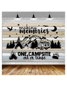 Fondo de Banner de Camping 180x110 cm Ptrxobj Decoración Fiesta