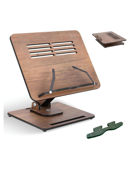 Soporte de Libros Ajustable 360 Vigo Wood - Madera de Ingeniería