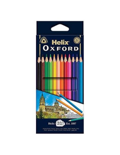 Lápices de Colorear Helix Oxford 12 Colores Surtidos