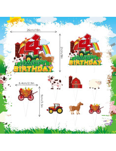25 Toppers de Cupcake de Animales de Granja XIAOUYEQ 2