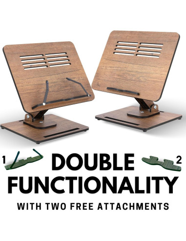 Soporte de Libros Ajustable 360 Vigo Wood - Madera de Ingeniería