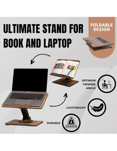 Soporte de Libros Ajustable 360 Vigo Wood - Madera de Ingeniería