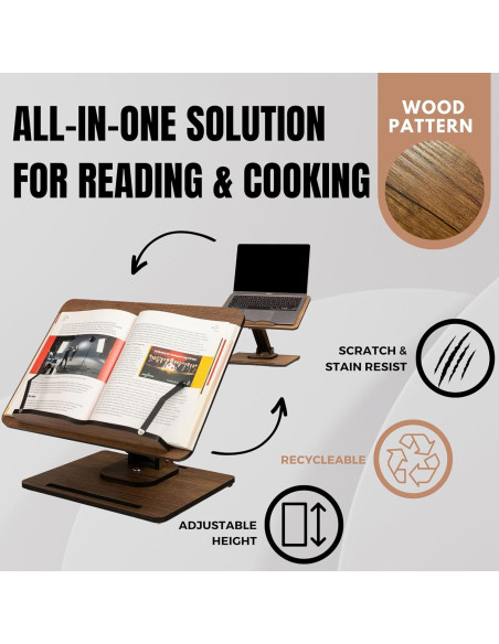 Soporte de Libros Ajustable 360 Vigo Wood - Madera de Ingeniería