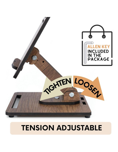 Soporte de Libros Ajustable 360 Vigo Wood - Madera de Ingeniería