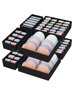 Organizador de Cajones Easortm - Paquete de 8, Negro