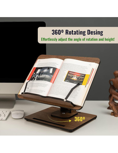 Soporte de Libros Ajustable 360 Vigo Wood - Madera de Ingeniería