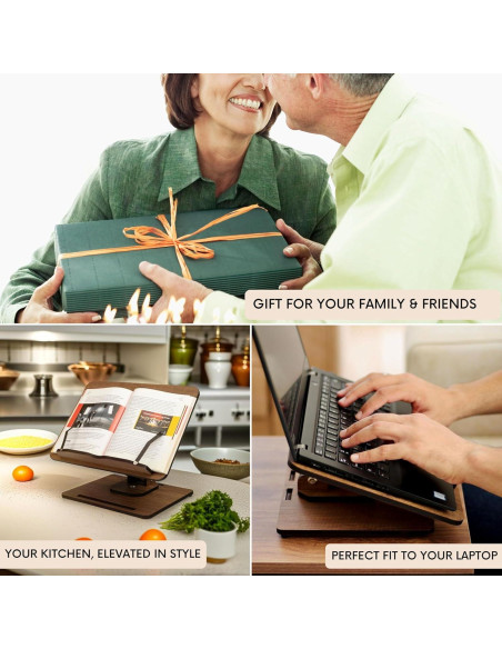 Soporte de Libros Ajustable 360 Vigo Wood - Madera de Ingeniería