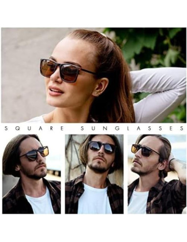 Gafas de Sol Polarizadas Jim Halo Cuadradas Retro UV