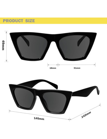 Gafas de sol cuadradas Mosanana UV400 para mujeres Gafas de sol cuadradas Mosanana UV400 para mujeres