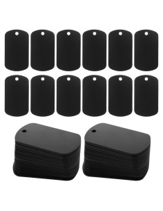 100 Etiquetas de Aluminio Anodizado LDXDRU para Grabado Negro