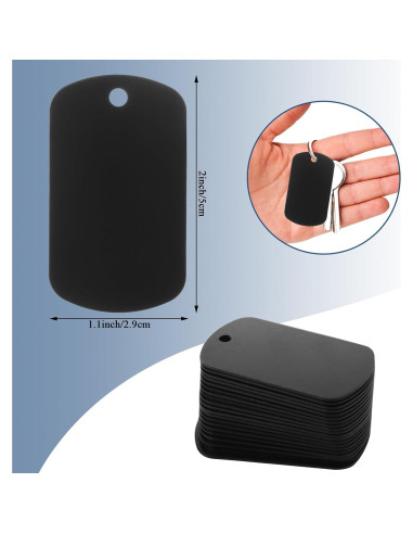 100 Etiquetas de Aluminio Anodizado LDXDRU para Grabado Negro