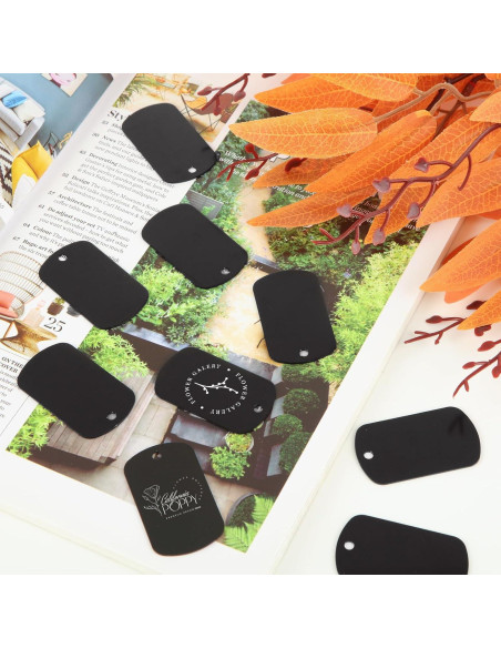 100 Etiquetas de Aluminio Anodizado LDXDRU para Grabado Negro