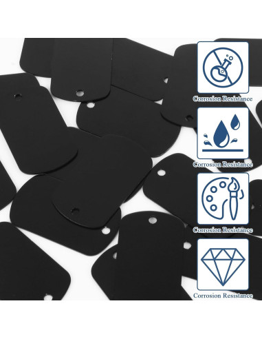 100 Etiquetas de Aluminio Anodizado LDXDRU para Grabado Negro