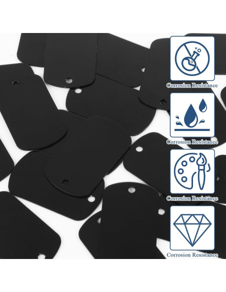 100 Etiquetas de Aluminio Anodizado LDXDRU para Grabado Negro