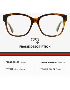 Gafas de Sol Gucci GG0038ON Cuadradas 54mm Havana/Verde 2