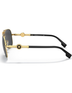 Gafas de sol Versace unisex marco dorado lentes gris 59mm 2