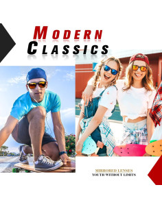 Gafas de sol Sunier SR003 polarizadas estilo retro cuadrado 2