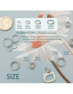 100 Anillos de Salto Doble Abierto HOLAILS Acero Inoxidable 2