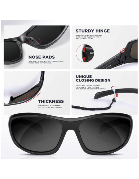 Gafas de sol RIVBOS polarizadas UV400 para deportes y aire libre Gafas de sol RIVBOS polarizadas UV400 para deportes y aire libre