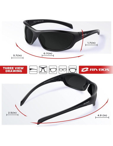 Gafas de sol RIVBOS polarizadas UV400 para deportes y aire libre