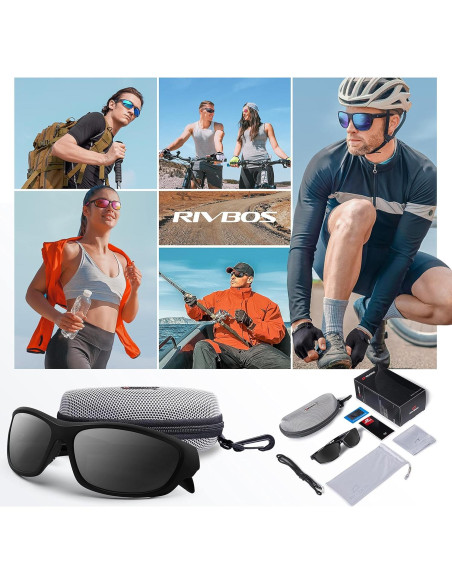 Gafas de sol RIVBOS polarizadas UV400 para deportes y aire libre Gafas de sol RIVBOS polarizadas UV400 para deportes y aire libre