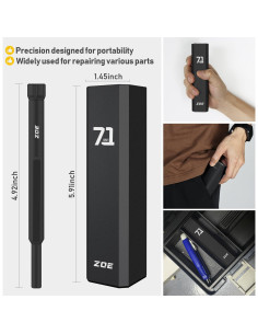 Conjunto de Destornilladores de Precisión ZOE 71 en 1 Negro 2