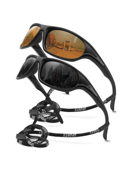 Gafas de sol deportivas AWGSEE TR90 polarizadas UV400