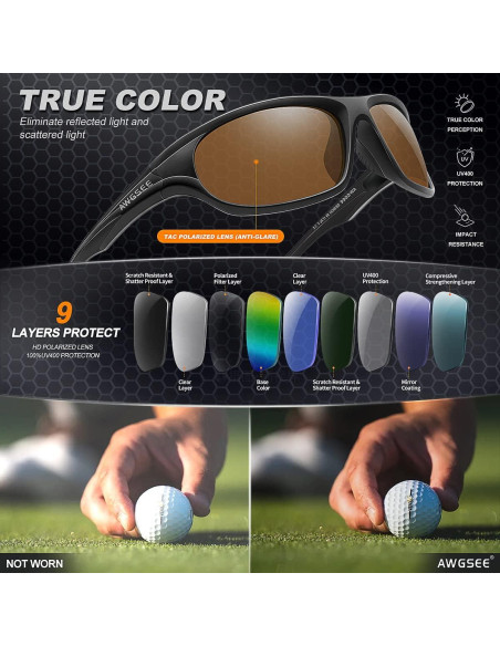Gafas de sol deportivas AWGSEE TR90 polarizadas UV400