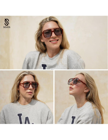 Gafas de sol aviador SojoS SJ2355 UV400 para mujeres y hombres