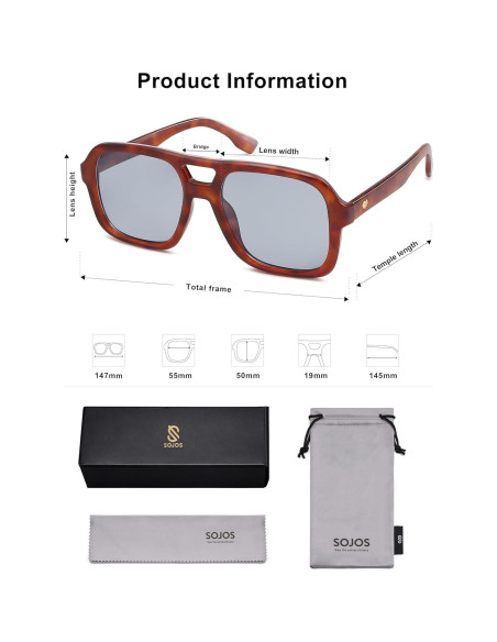 Gafas de sol aviador SojoS SJ2355 UV400 para mujeres y hombres