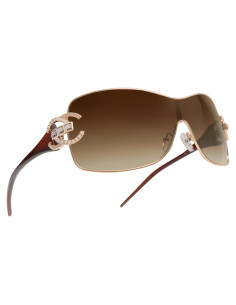 Gafas de sol envolventes VANLINKER Y2K marrón degradado