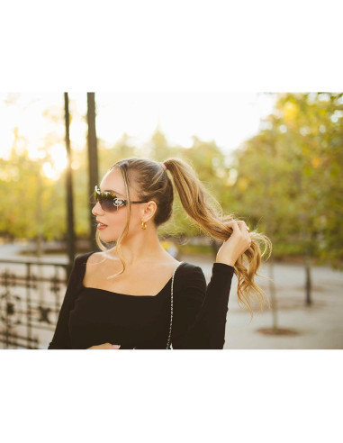 Gafas de sol envolventes VANLINKER Y2K marrón degradado