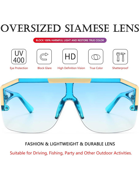 Gafas de Sol Cuadradas AIEYEZO Degradado Azul 72mm