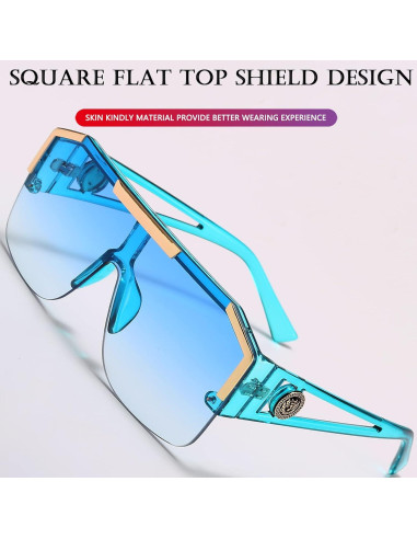 Gafas de Sol Cuadradas AIEYEZO Degradado Azul 72mm