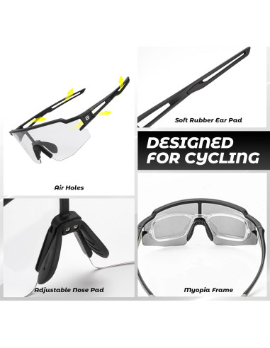Gafas de sol fotocromáticas ROCKBROS para ciclismo UV400