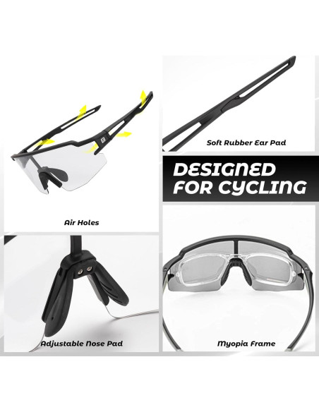 Gafas de sol fotocromáticas ROCKBROS para ciclismo UV400