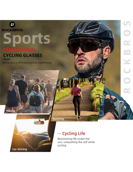 Gafas de sol fotocromáticas ROCKBROS para ciclismo UV400