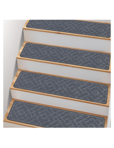 Peldaños Antideslizantes PATTENGO 20x76 cm Gris Oscuro - 15 Piezas