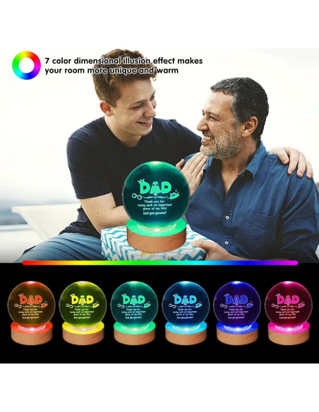Lámpara de Mesa 3D JHXLAMP para Papá - Luz LED Colorida Lámpara de Mesa 3D JHXLAMP para Papá - Luz LED Colorida