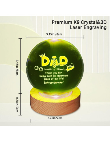 Lámpara de Mesa 3D JHXLAMP para Papá - Luz LED Colorida